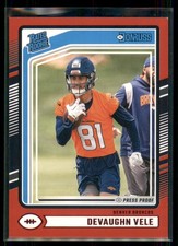 2024 Donruss Devaughn Vele Press Proof Red #395 Denver Broncos