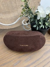 TOM FORD BROWN HARD CLAMSHELL CASE LARGE EYEGLASSES EYEGLASSES CASE