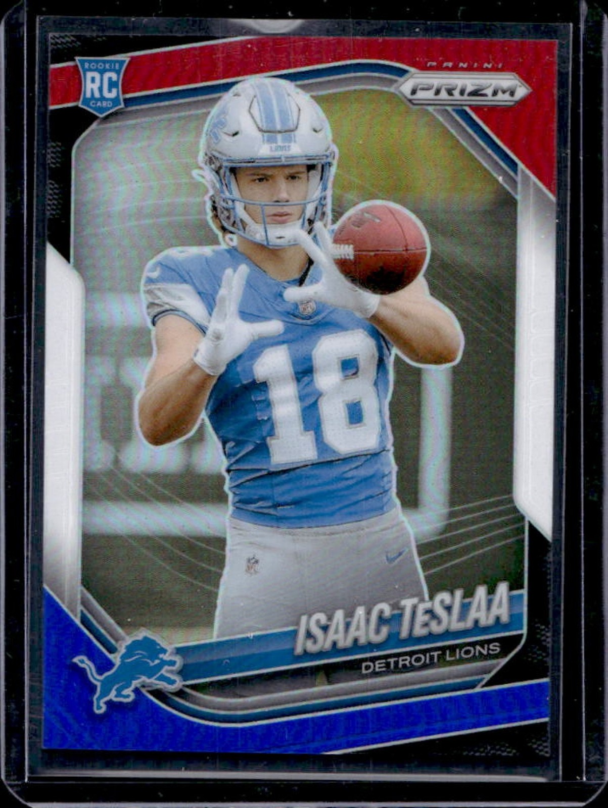 2025 Panini Prizm Isaac TeSlaa RC Red White & Blue Rookie #316 Lions