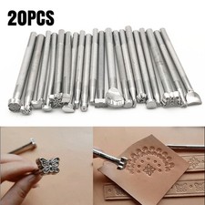 UK 20x Leather Working Saddle Making Stamps Tools Set for Leathercraft Carving
