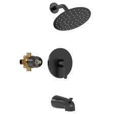 8" Matte Black Tub Shower Faucet Set with High Pressure  Complete Trim Kit