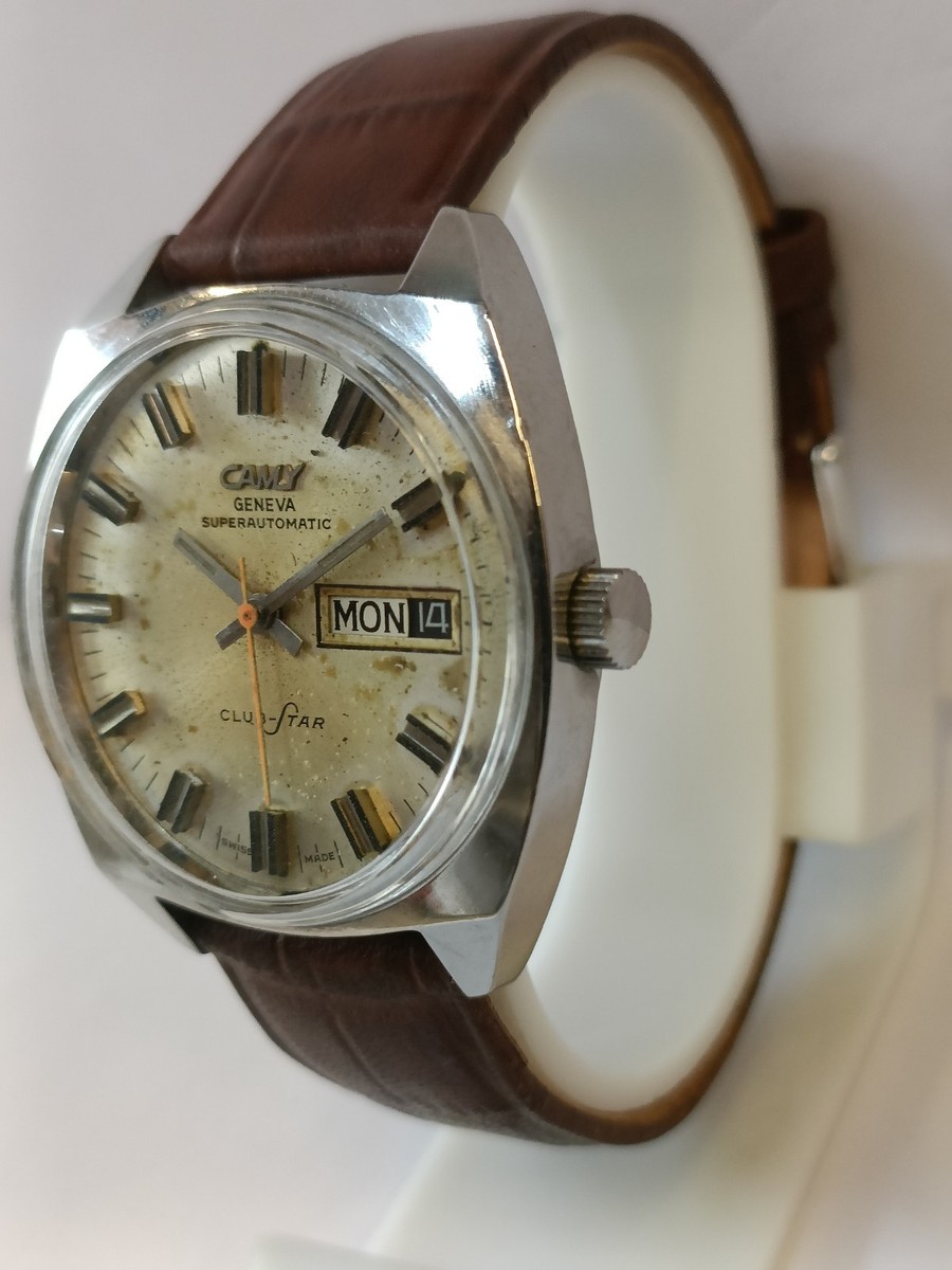 CAMY GENEVA CLUB-STAR SUPERAUTOMATIC PATINA DIAL 7628 SWISS MEN'S
