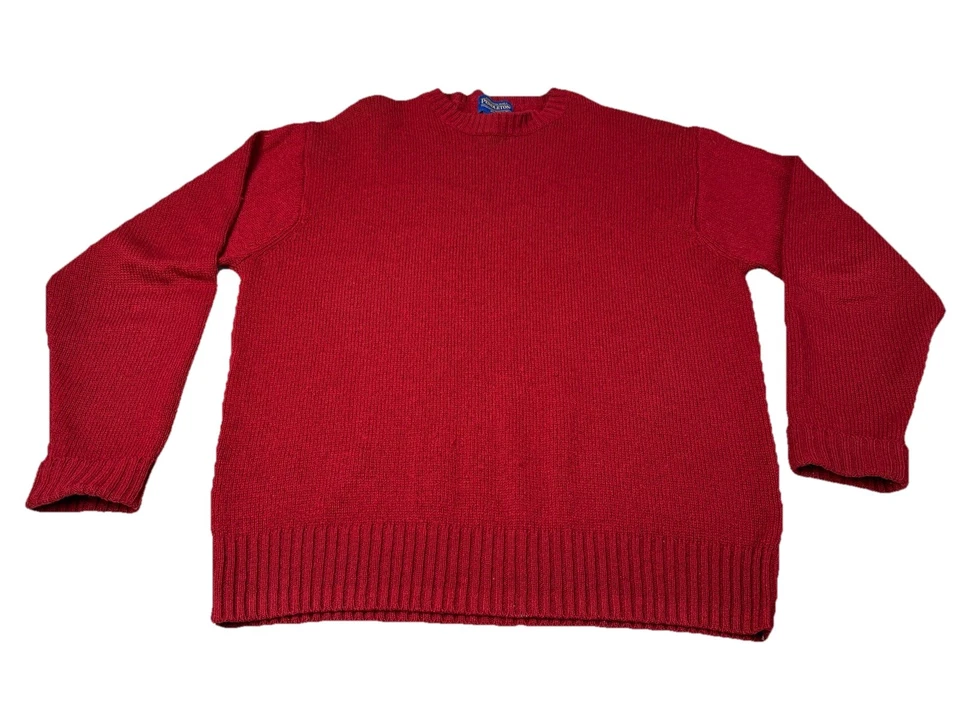 Vintage Pendleton Shetland Virgin Wool Crew Neck Sweater Sz XL Burgundy Red 3h - Image 3 of 4