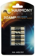 Harmony Audio HA-AGU30 Car Stereo Fuseholder 5 Pack 30 Amp AGU Fuses - Nickel