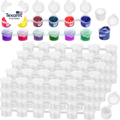 240-Piece Empty Paint Pot, 40 Strips Acrylic Mini Paint Container Strip Storage