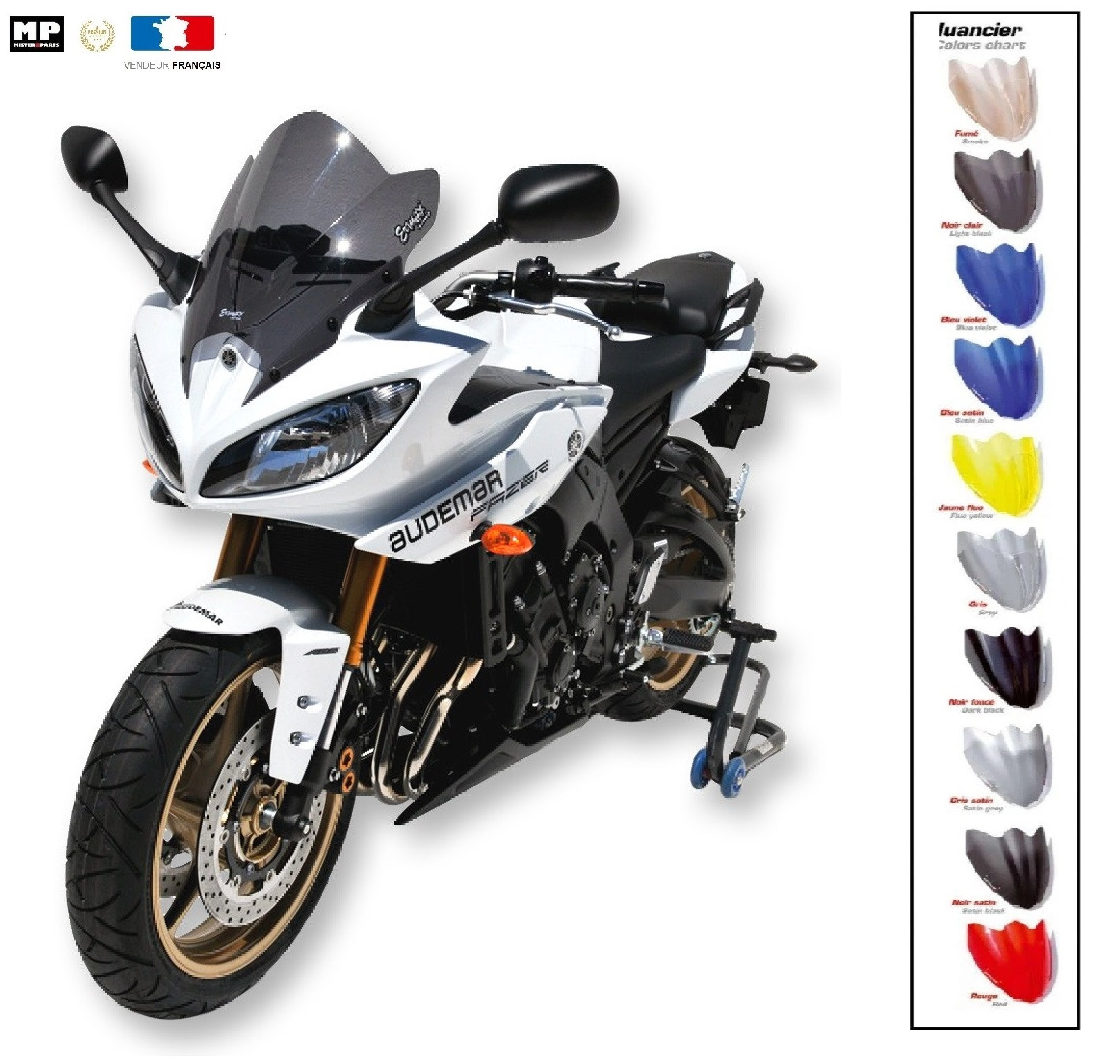 Pare Brise Ermax FZ8 Fazer Anti Pression Air Bulle Aeromax de 33cm contre Fatigue