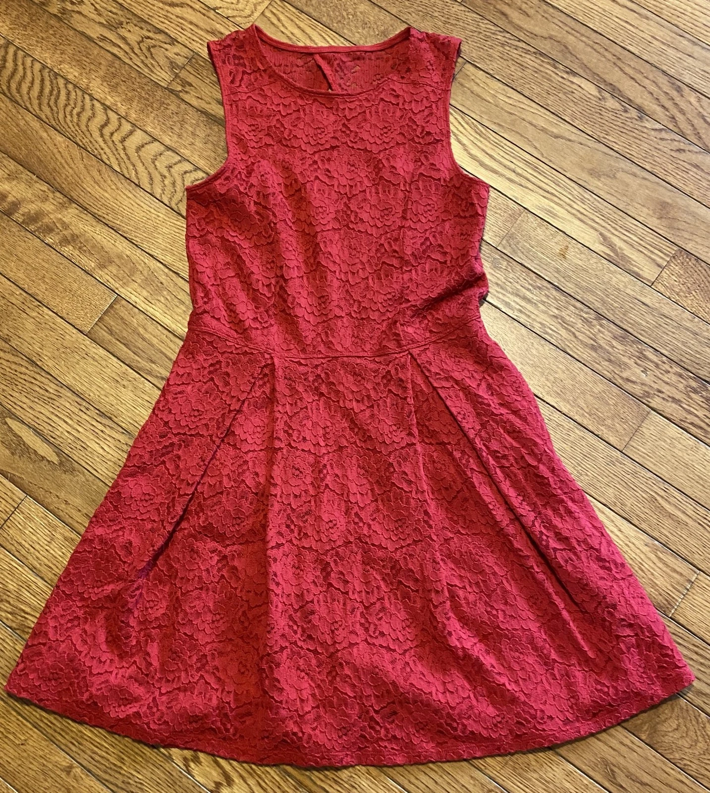 Abercrombie Kids Girls Red Lace Sleeveless Dress size 15/16