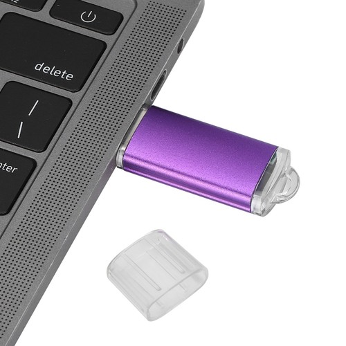 USB Flash Drive Transparent Cover Purple Portable Storage For PC CB - Afbeelding 3 van 31