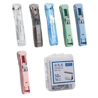 Handheld Paper Clip Clamp Dispenser 40-50 Sheets Capacity No Damage Binding