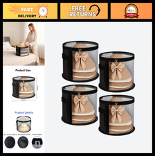 4 Pcs Oversized Clear Hat Storage Box - Foldable Cowboy Hat Organizer with Handl