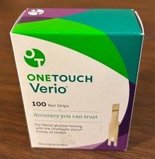 One Touch Verio Blood Glucose Test Strips 100 Count New in Box Exp. 5/31/26