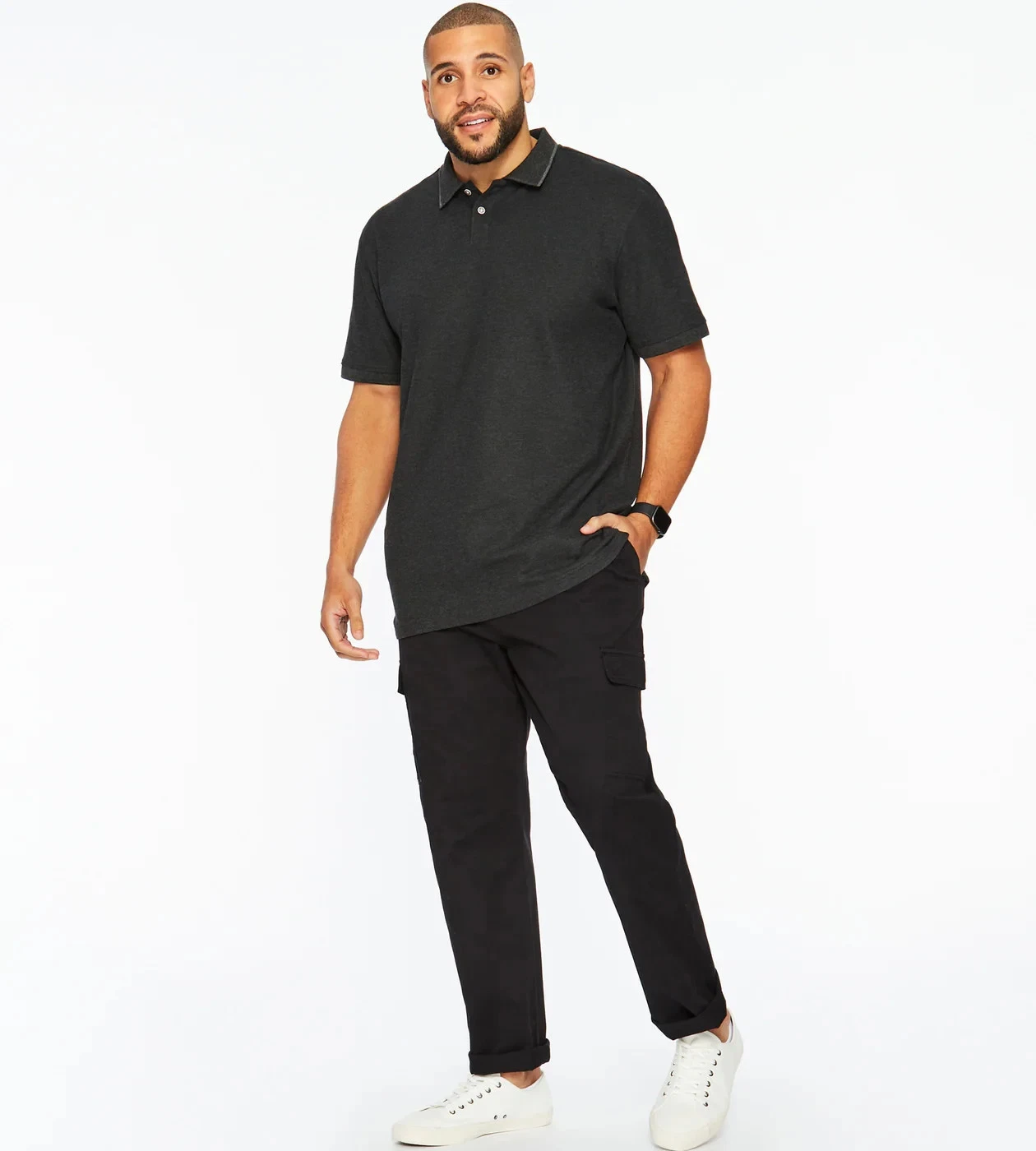 Britches Black Elastic Waistband Cargo Pants Compared to Dockers SZ: 66 x 30 NWT