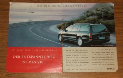 Rare Advertising Opel Omega Caravan Voyage - the relaxed path is the goal 1996