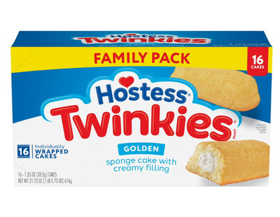 Hostess Twinkies Snack Cakes, Golden Sponge Cake with Crème Filling, 21.73 oz Bo