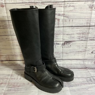 MAISON MARGIELA Tabi Buckled Split Toe Leather Knee Boots SZ 38/ 8 US