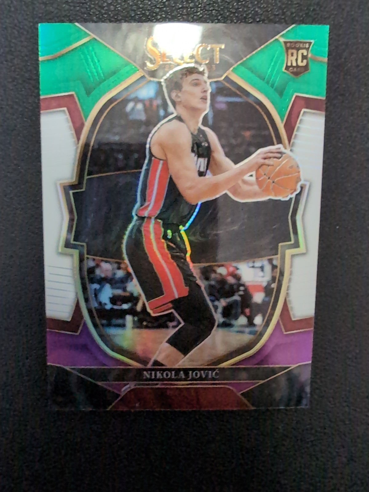 2022-23 Panini Select - Concourse Green White Purple Prizm #91 Nikola jovic (RC)