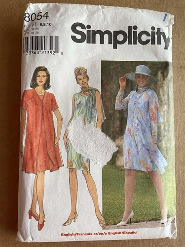 Simplicity 8054 Petite Dress, Coat & Scarf Size H 6,8,10 - Picture 1 of 2