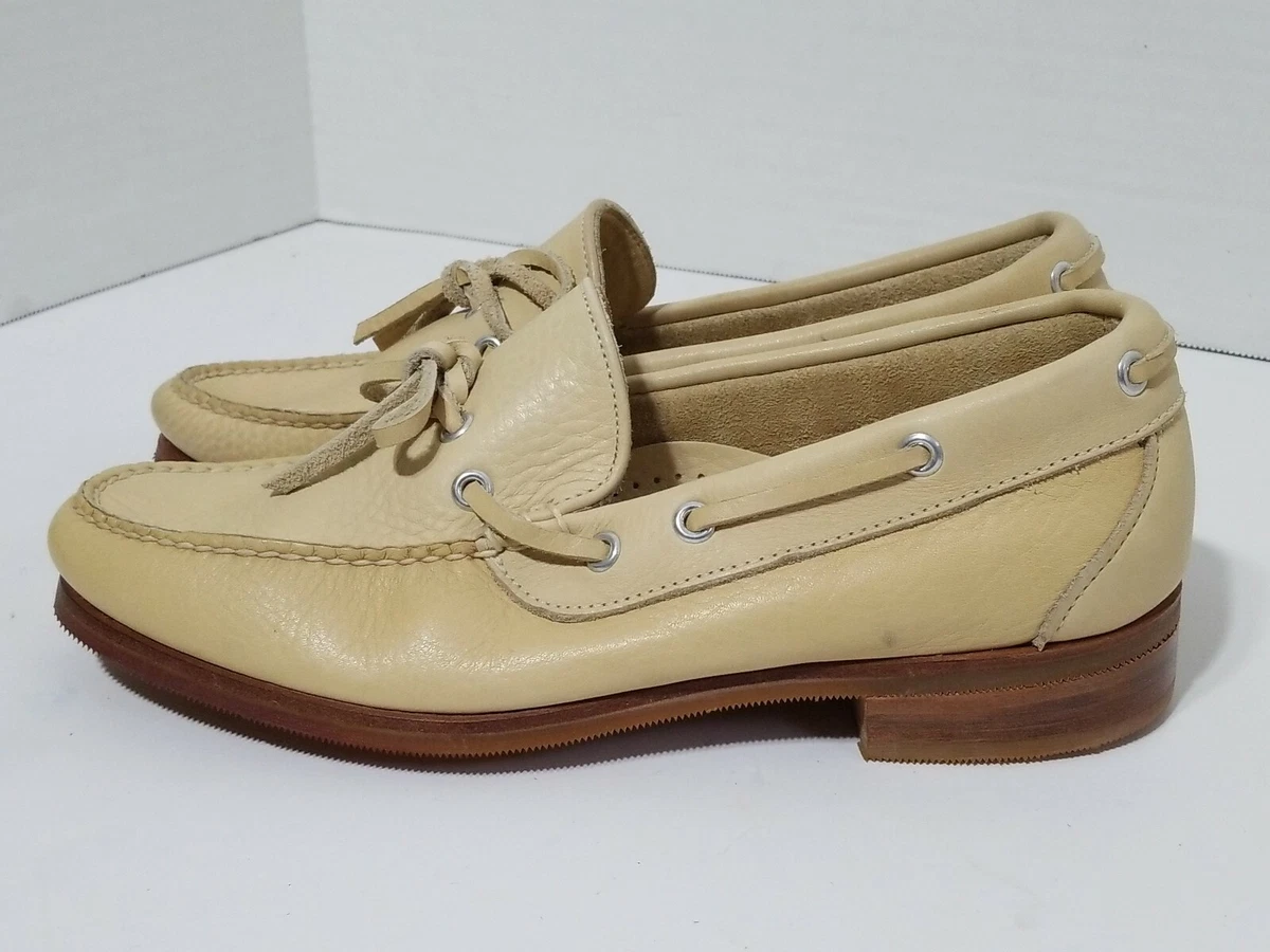 Vintage Cream Cole Haan loafer slip on Made: USA. Vibram sz 8 New NOS