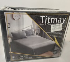 4 pc TITMAY Microfiber Bed Sheet Set FULL 81x96" Deep Pocket Soft BLACK Bedding