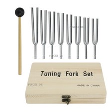 8pcs/set Tuning Fork Sound Vibration Therapy Chakra Steel Music Kit 256-512HZ