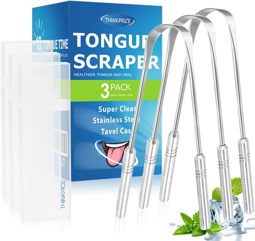 Tongue Scraper for Adults Kids Medical Grade Stainless Steel Tongue Cleaner for