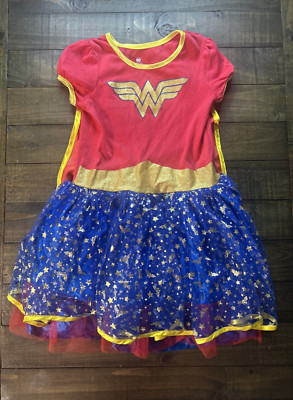 DC Comics Childs Super Hero Wonder Woman Costume 7-8,Short Sleeve Dress And Cape