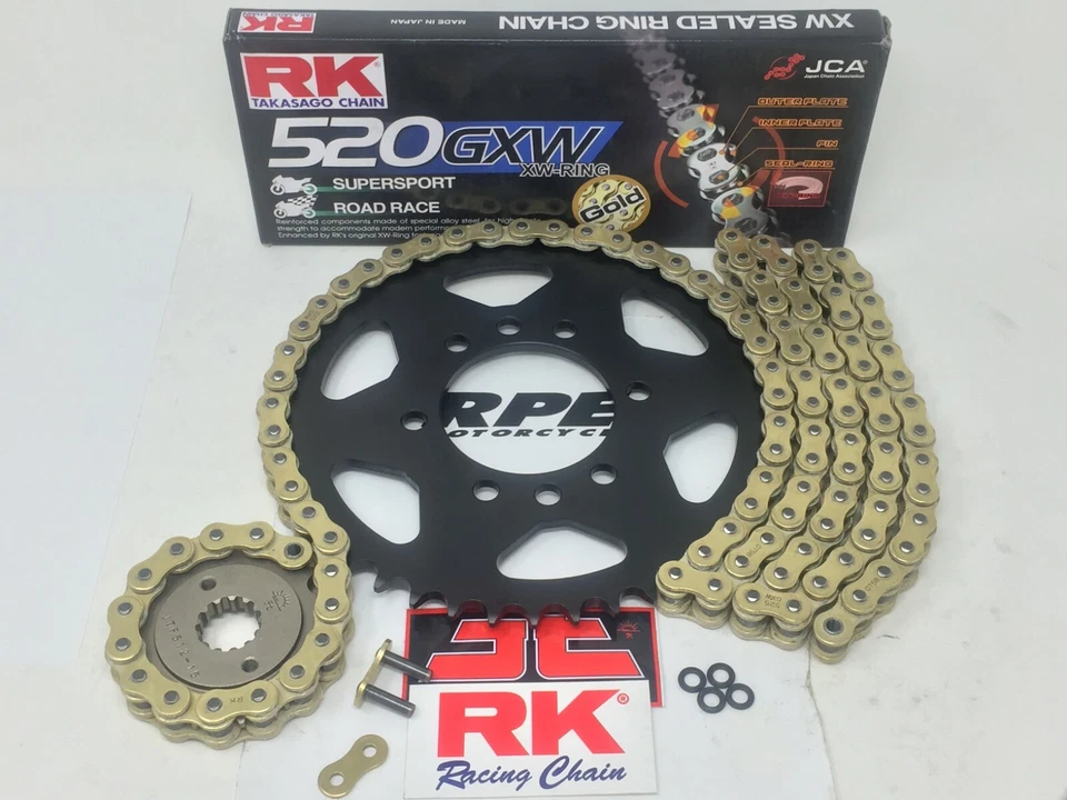 Suzuki GSXR1100 1993-98 RK 520 Racing GXW X-Ring Chain and Sprocket Kit + Colors Foto 2 de 4