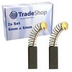2x Kohlebürsten 6mm x 6mm Motorkohlen Kohlestifte Motorbürsten Schleifkohlen