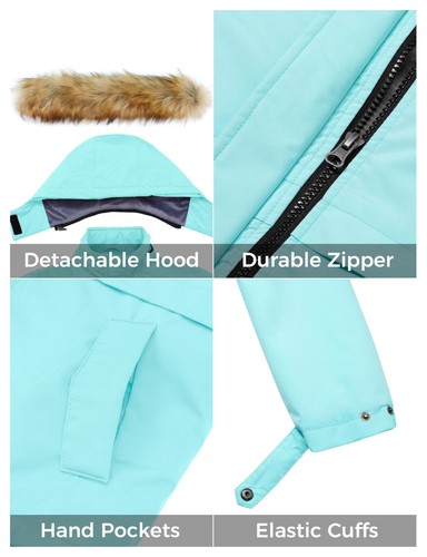 ZSHOW Girls' Waterproof Ski Jacket Warm Winter Coat Thicken Quilted Snow Coat - Picture 39 of 54