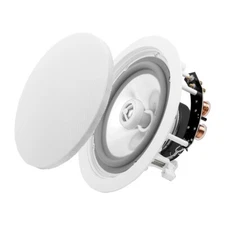 8" 150W Weather Resistant Outdoor In-Ceiling Speaker w/ Built-in Crossover, Pair