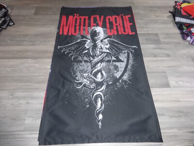 Mötley Crüe Flag Flagge Poster Glam Hair Metal Poison Skid Row Whitesnake