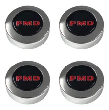 Set 4 67-72 Pontiac Black PMD Rally Wheel II Center Caps Firebird Trans Am GTO