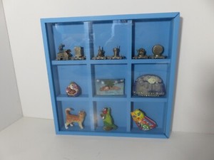Wooden Display Case Shadow Box Wall Mounted or Standing Curio 11" X 11" #1