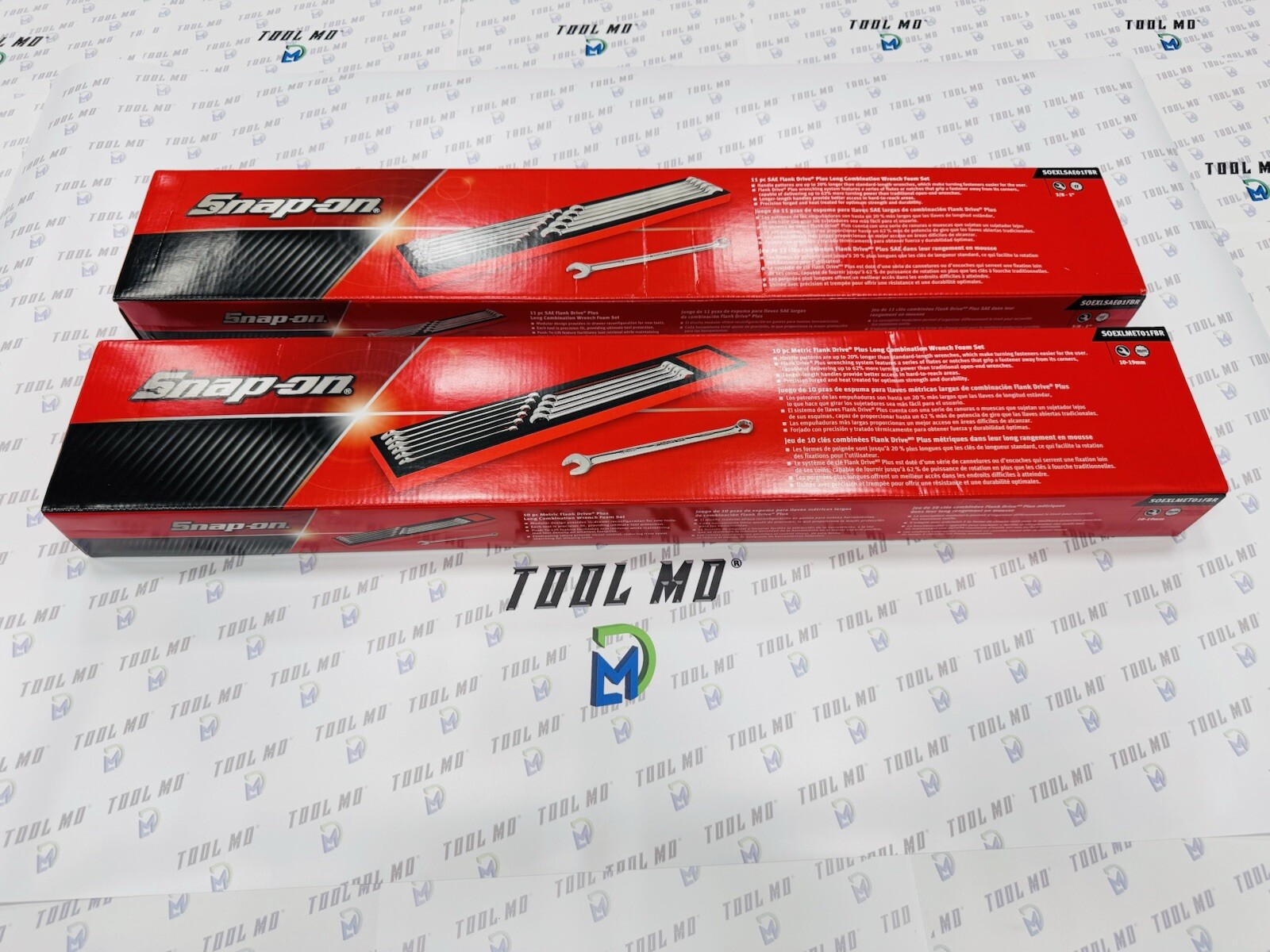 Snap-on Tools USA NEW 21-Piece Metric & SAE LONG Combination Wrench Foam Set