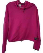 PINK Women's Logo Sweatshirt Hoodie Long Sleeve Pink Pullover Size M