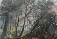 Alte Mühle, Wilhelm Raab, watercolour, painting