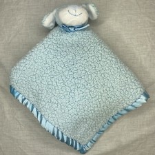 Blankets and Beyond Puppy Dog Blue Lovey Security Blanket Plush Rattle Sherpa
