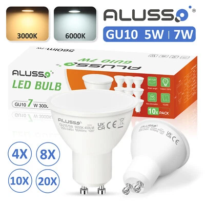 ALUSSO 1/4/10X GU10 LED Bulbs 5W=50W 7W=70W Spot Lights Warm Cool Day White Downlights