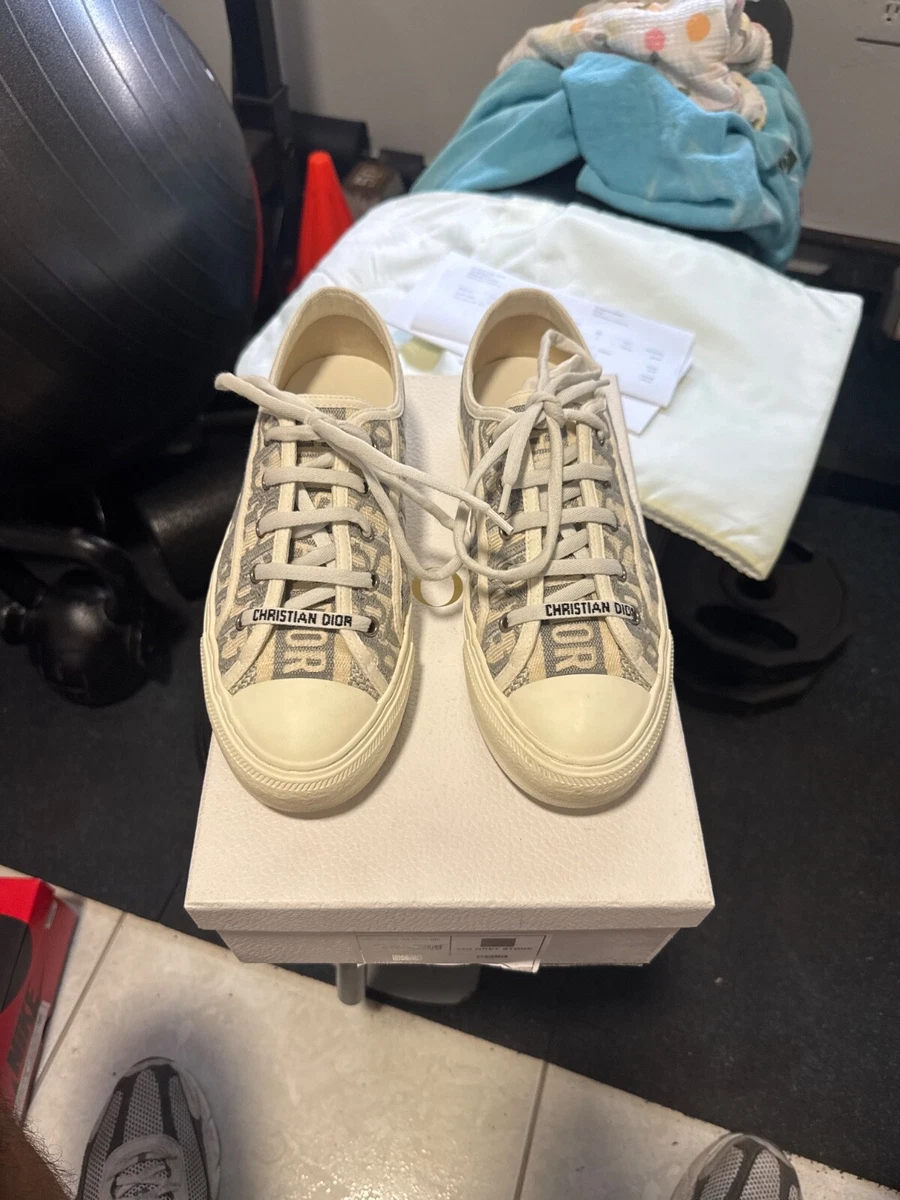 Dior Walk'N'Dior Embroidered Canvas Low Grey W for sale | eBay