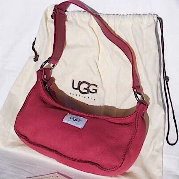 NWT NEW UGG Australia Malibu Ruby Red Suede Handbag