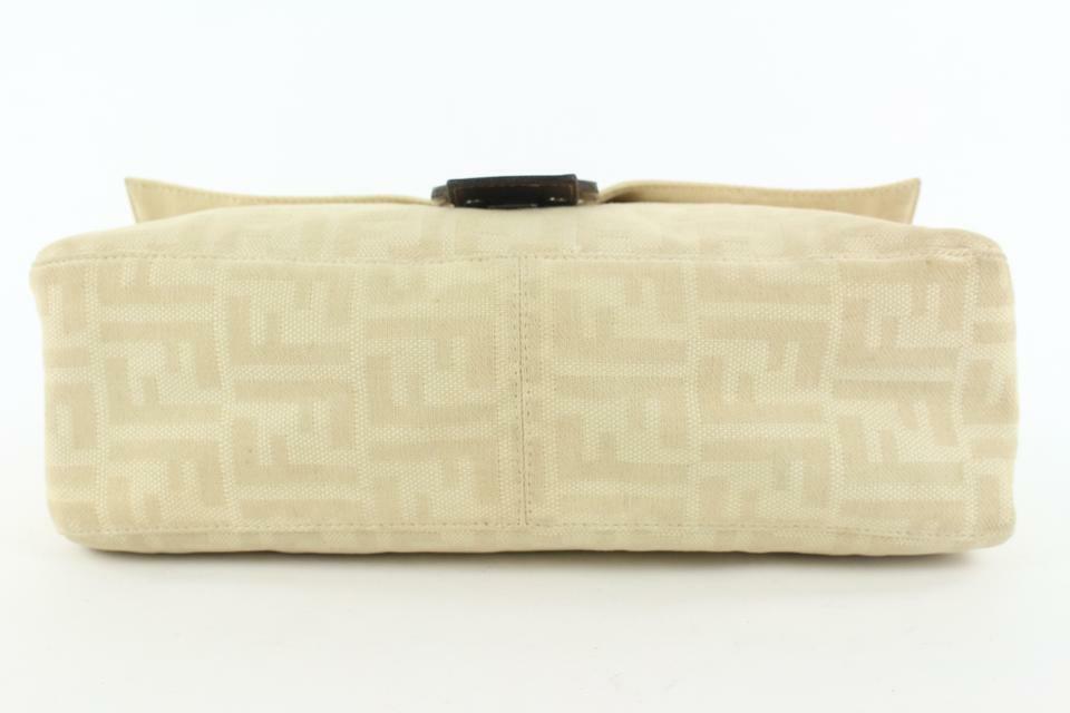 Fendi Ivory Zucca Mamma FF Monogram Baguette Zip … - image 9