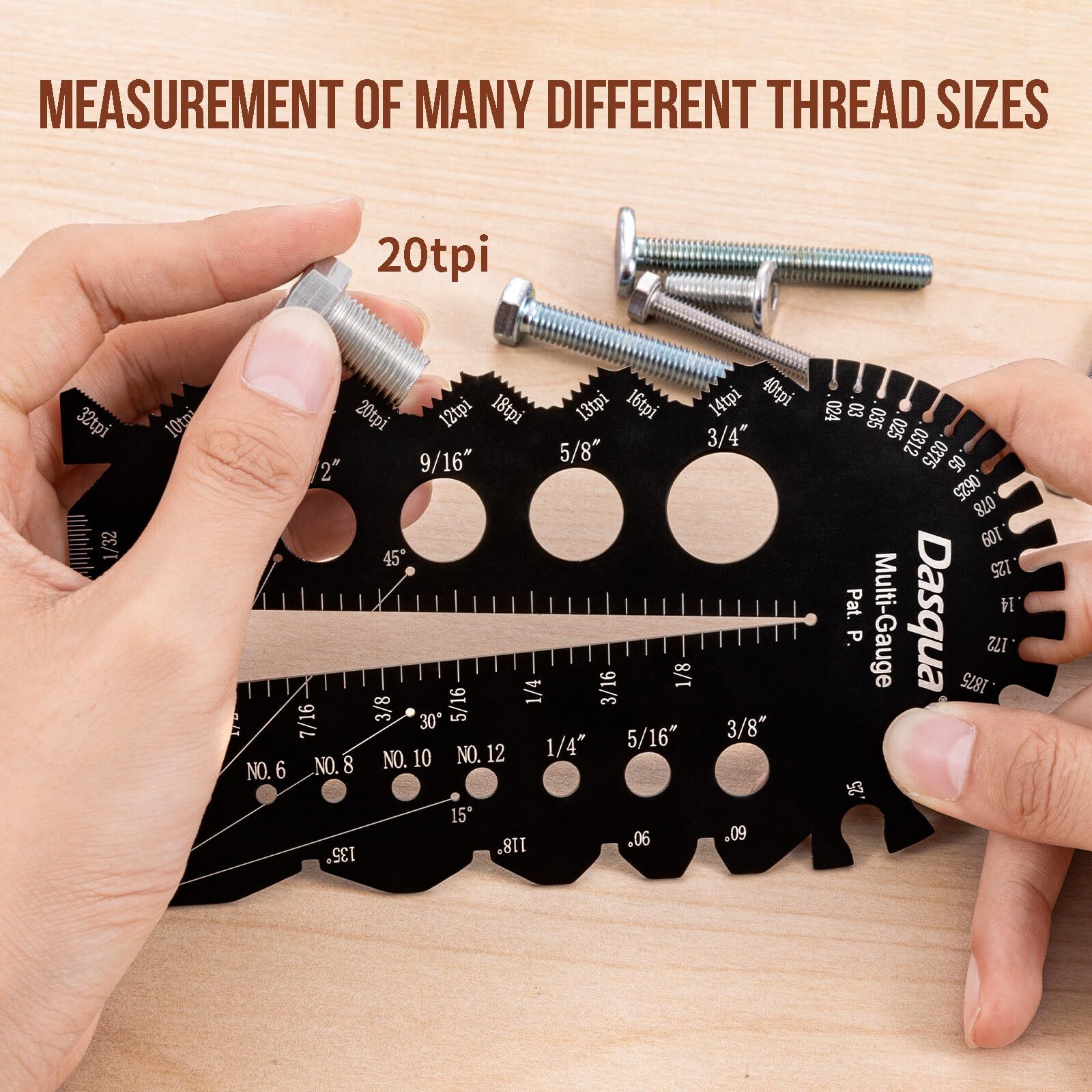 Bolt Thread Guage,13 Bolt Size and Thread Checker,Metal Screw Identifier Gaug...