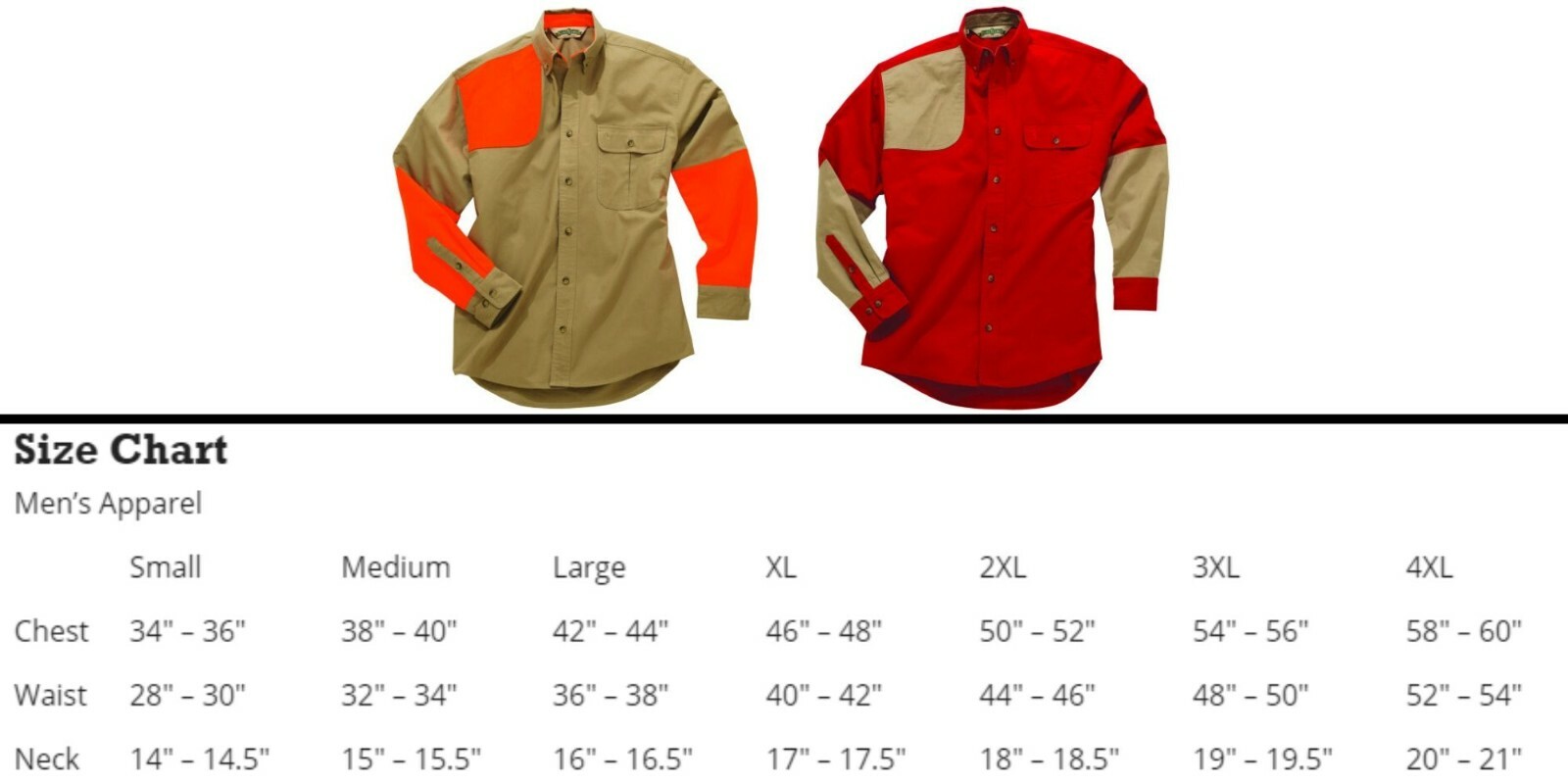 Bob Allen Upland Hunting Shirt For Men - Long Sleeve Cotton - Classic Coffee/Orange Shooting Shirt