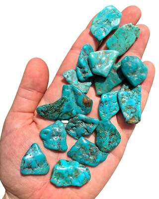 Turquoise Tumbled Stone (Grade A) Polished Natural Turquoise Stone from Mexico