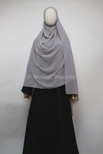 XL Premium Chiffon Hijab Wrap Shayla Scarf Shawl Muslim Headcover Light Gray