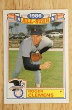 1987 Topps Roger Clemens Commemorative Set 1986 All Star Game #21 Red Sox