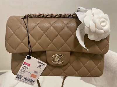 Chanel 2022 22A Dark Beige Small Caviar Classic Quilted Double - Main Image