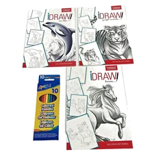 I DRAW!  Step-By-Step Tutorial Books & Pencils Intermediate & Advanced  3 NEW