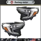 Headlights Pair Fit For 2018-2021 GMC Terrain Headlamps Clear Xenon HID Chrome