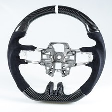 Carbon Fiber Suede Steering Wheel White For Ford Mustang 19-22 Facelift Carbon Fiber Suede Steering Wheel White For Ford Mustang 19-22 Facelift